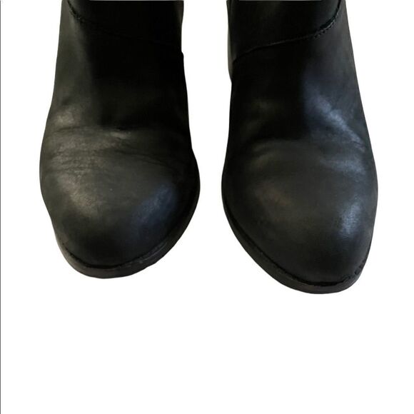 TOMS Leilani Black Leather Ankle Boots Size 7 - Picture 3 of 9